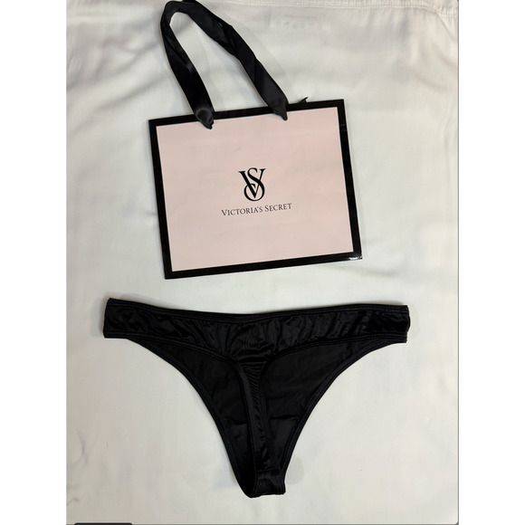 Victoria’s Secret Vintage Second Skin Thong/Tanga – Black – Size S 2015 NWT - Picture 2 of 3